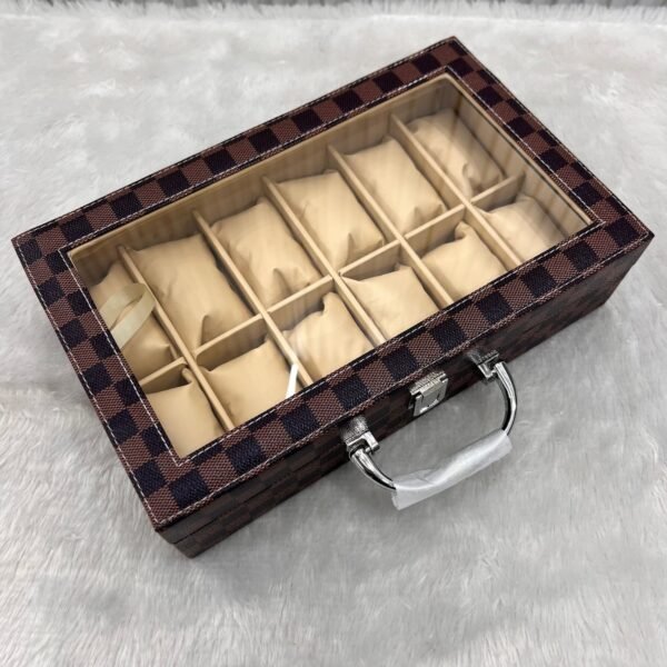 12-Compartment Luxury Watch Box – Elegant Storage & Protection